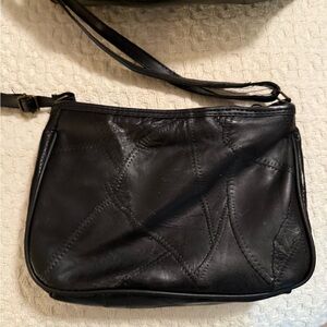 Classic Black Leather Crossbody Bag